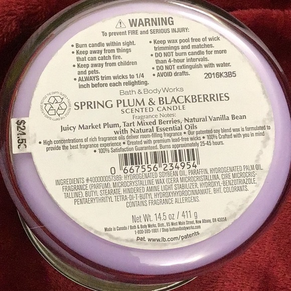 Bath and body works Spring plum and blackberries candle - Picture 3 of 3